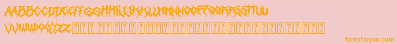 Heartless Font – Orange Fonts on Pink Background