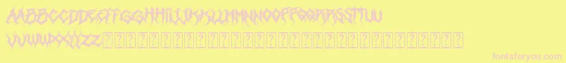 Heartless Font – Pink Fonts on Yellow Background