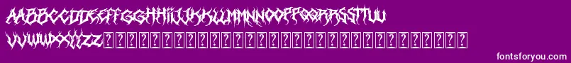 Heartless Font – White Fonts on Purple Background