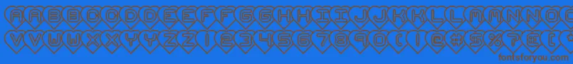 hearts brk Font – Brown Fonts on Blue Background