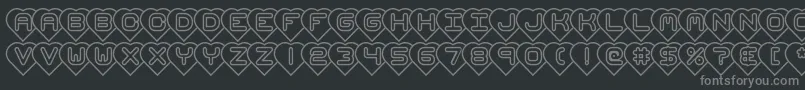 hearts brk Font – Gray Fonts on Black Background