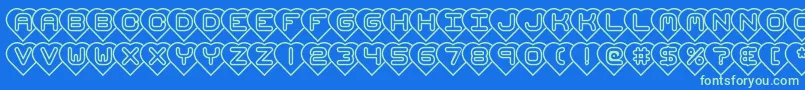 hearts brk Font – Green Fonts on Blue Background