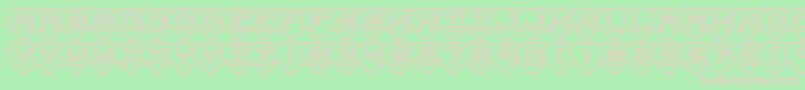 hearts brk Font – Pink Fonts on Green Background