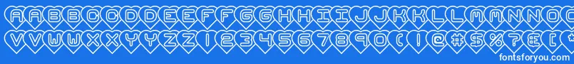 hearts brk Font – White Fonts on Blue Background