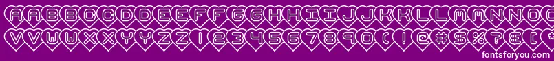 hearts brk Font – White Fonts on Purple Background