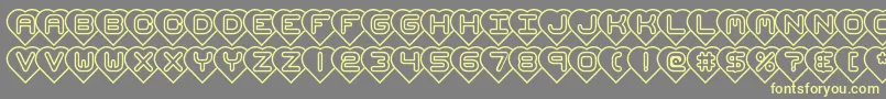 hearts brk-fontti – keltaiset fontit harmaalla taustalla
