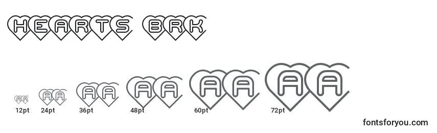 Размеры шрифта Hearts brk