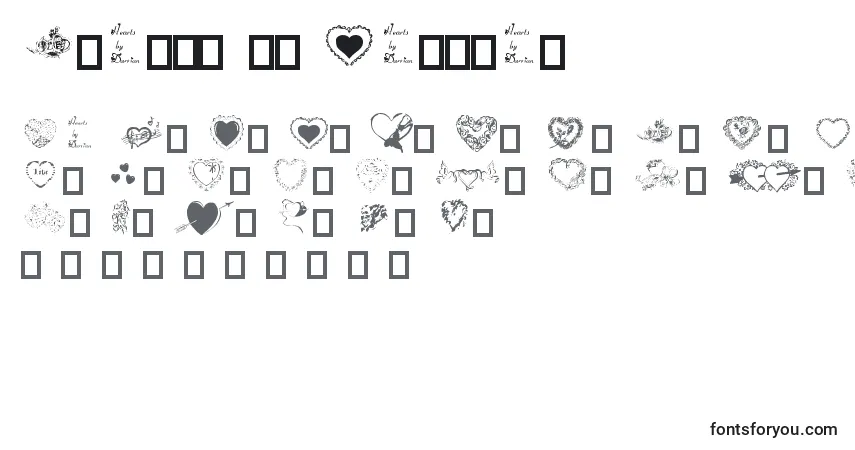 Czcionka Hearts by Darrian – alfabet, cyfry, specjalne znaki