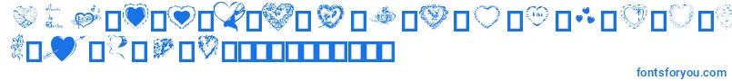 Hearts by Darrian Font – Blue Fonts on White Background