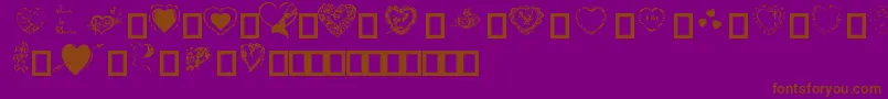 fuente Hearts by Darrian – Fuentes Marrones Sobre Fondo Morado