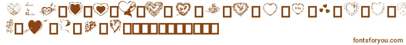 Hearts by Darrian Font – Brown Fonts on White Background