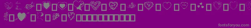 Hearts by Darrian Font – Gray Fonts on Purple Background