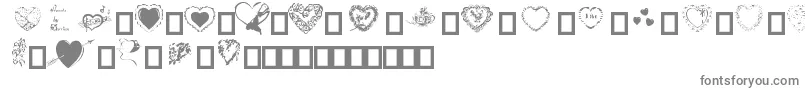 Hearts by Darrian Font – Gray Fonts on White Background