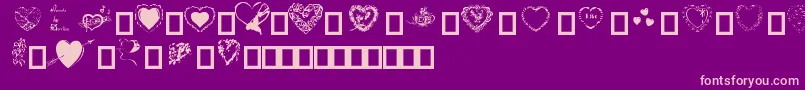 fuente Hearts by Darrian – Fuentes Rosadas Sobre Fondo Morado