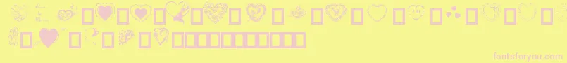 Hearts by Darrian Font – Pink Fonts on Yellow Background