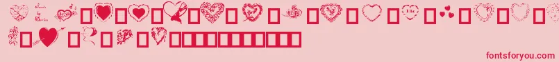 Hearts by Darrian Font – Red Fonts on Pink Background