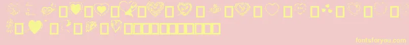 Hearts by Darrian Font – Yellow Fonts on Pink Background