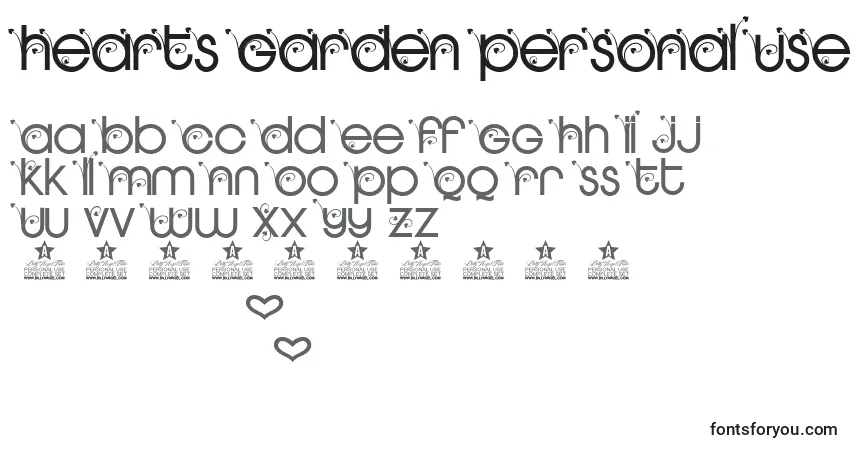 HEARTS GARDEN PERSONAL USE Font – alphabet, numbers, special characters