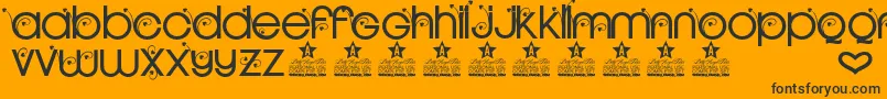 HEARTS GARDEN PERSONAL USE Font – Black Fonts on Orange Background