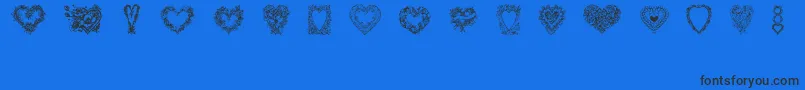 Hearts of Lime Font – Black Fonts on Blue Background