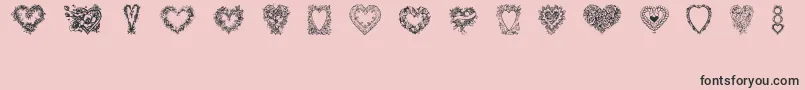 Hearts of Lime Font – Black Fonts on Pink Background