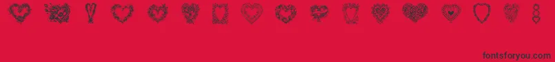 Czcionka Hearts of Lime – czarne czcionki na czerwonym tle
