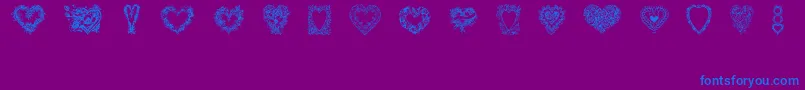 Hearts of Lime Font – Blue Fonts on Purple Background