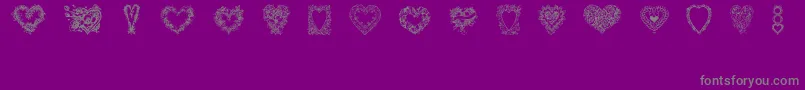 Police Hearts of Lime – polices grises sur fond violet