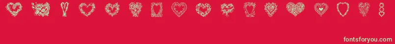 Hearts of Lime Font – Green Fonts on Red Background