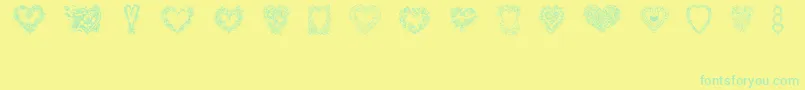 fuente Hearts of Lime – Fuentes Verdes Sobre Fondo Amarillo