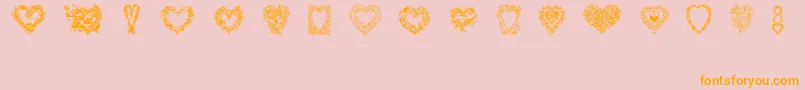Police Hearts of Lime – polices orange sur fond rose