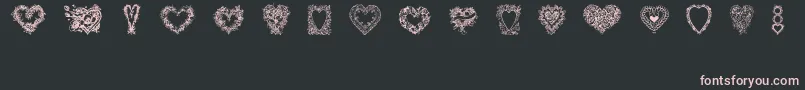 Czcionka Hearts of Lime – różowe czcionki na czarnym tle