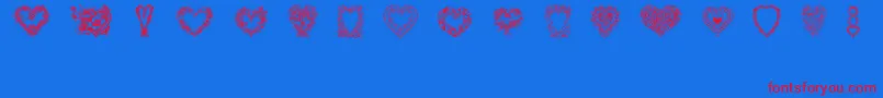 Hearts of Lime Font – Red Fonts on Blue Background