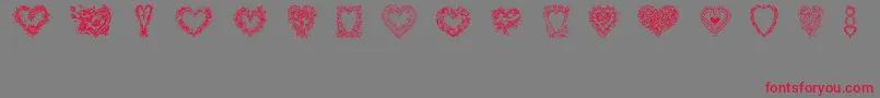 Шрифт Hearts of Lime – красные шрифты на сером фоне