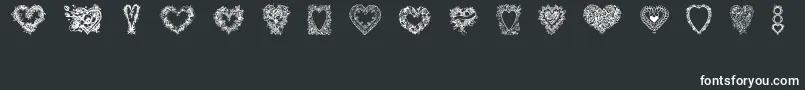 フォントHearts of Lime – 黒い背景に白い文字