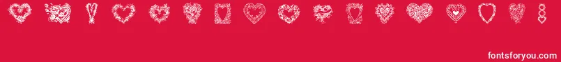 Hearts of Lime-Schriftart – Weiße Schriften auf rotem Hintergrund