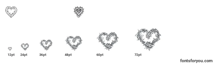 Hearts of Lime Font Sizes