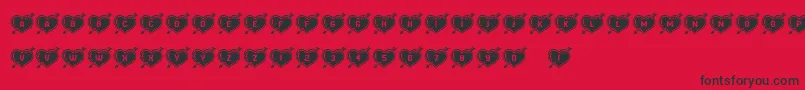 Шрифт HeartsandArrows – чёрные шрифты на красном фоне