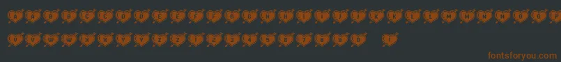 HeartsandArrows Font – Brown Fonts on Black Background