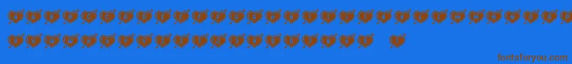 HeartsandArrows Font – Brown Fonts on Blue Background