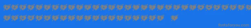 HeartsandArrows Font – Gray Fonts on Blue Background
