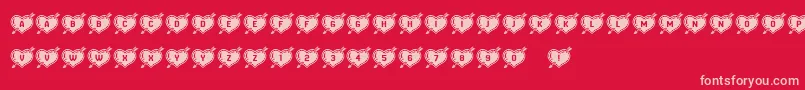 HeartsandArrows-Schriftart – Rosa Schriften auf rotem Hintergrund