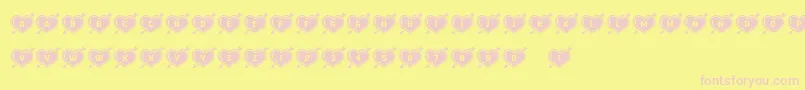 HeartsandArrows Font – Pink Fonts on Yellow Background