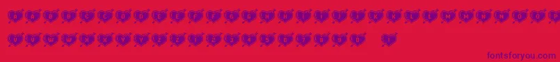 Шрифт HeartsandArrows – фиолетовые шрифты на красном фоне