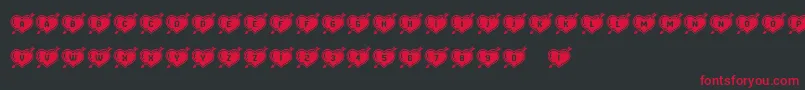 Więcej informacji o czcionce HeartsandArrows Czcionka HeartsandArrows – czerwone czcionki na czarnym tle