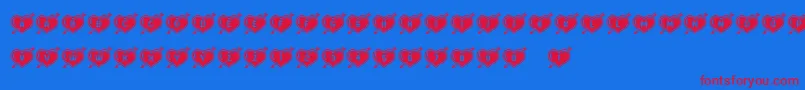 Шрифт HeartsandArrows – красные шрифты на синем фоне