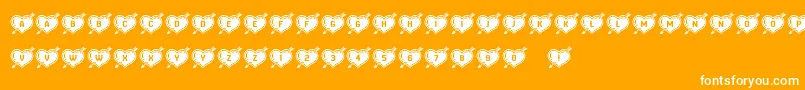 HeartsandArrows-Schriftart – Weiße Schriften auf orangefarbenem Hintergrund