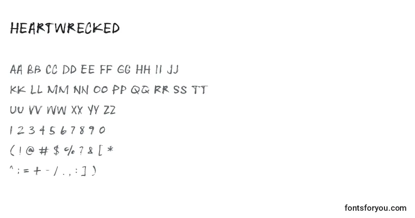 Czcionka Heartwrecked – alfabet, cyfry, specjalne znaki