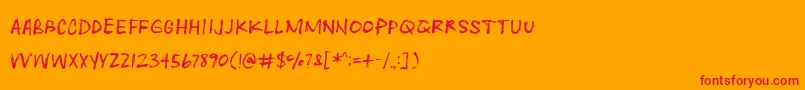 Heartwrecked Font – Red Fonts on Orange Background