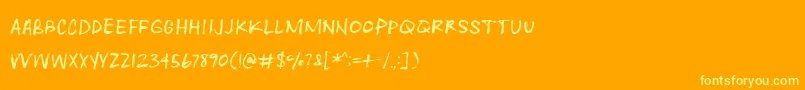 Heartwrecked Font – Yellow Fonts on Orange Background